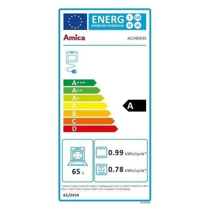 AMICA ACV6003S Cuisiniere Vitroceramique 60X60 Cm Silver