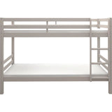 Lits superposés séparables enfant - 2x90x200 cm - Pin massif gris clair - Sommier inclus - ANDO