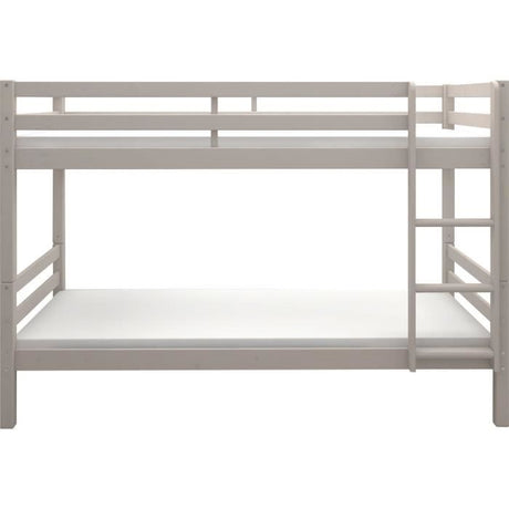 Lits superposés séparables enfant - 2x90x200 cm - Pin massif gris clair - Sommier inclus - ANDO