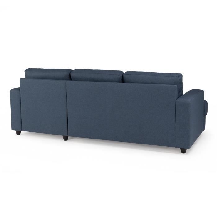 CanapÈ d'angle droit 4 places - Tissu bleu - Contemporain - L 215 x P 140 H 86 cm - PAUL