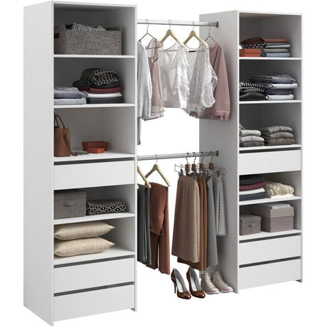 Dressing double - L199,9 x P49,7 x H200 cm - Blanc - Made in France