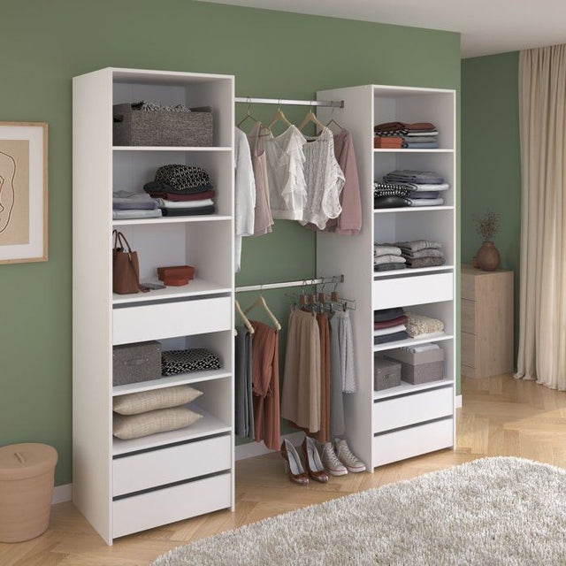 Dressing double - L199,9 x P49,7 x H200 cm - Blanc - Made in France