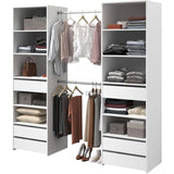 Dressing double - L199,9 x P49,7 x H200 cm - Blanc - Made in France