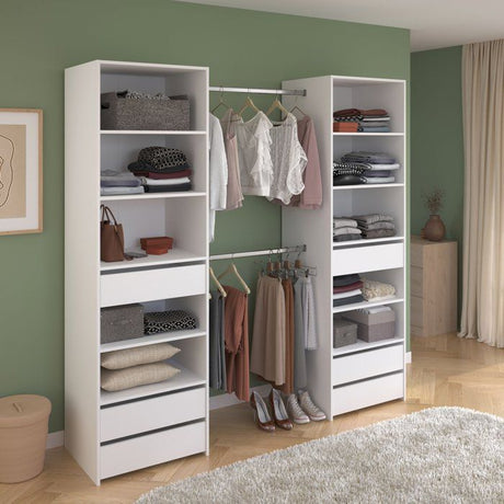 Dressing double - L199,9 x P49,7 x H200 cm - Blanc - Made in France