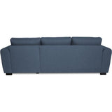 Canapé d'angle fixe réversible 4 places - Tissu Bleu - L245 x P150 x H86 cm - HAMILTON - Fabriqué en Ukraine