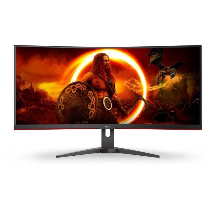 Ecran PC Gamer Incurvé - AOC - 34 - UWQHD - 144Hz - Dalle VA - 4ms - CU34G2XE/BK