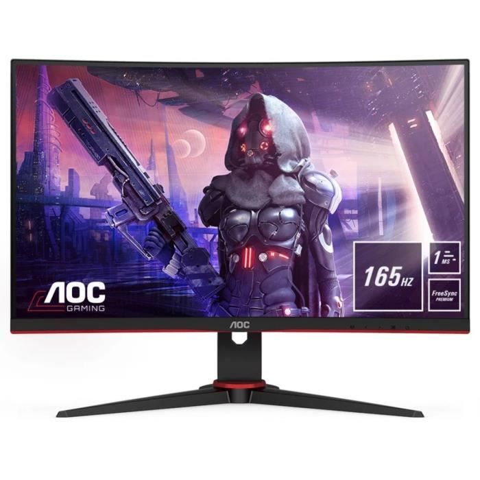 Ecran PC Gamer incurvÈ - AOC C24G2AE/BK - 23,6 FHD - Dalle VA - 1ms - 165Hz - HDMI / VGA / DisplayPort - FreeSync Premium