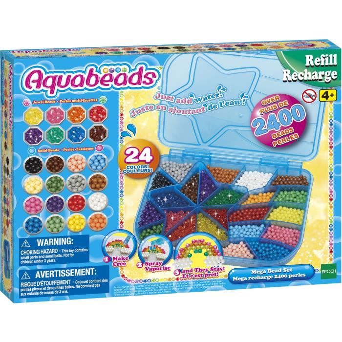 La mÈga recharge 2400 perles - AQUABEADS - 31502 - 24 couleurs