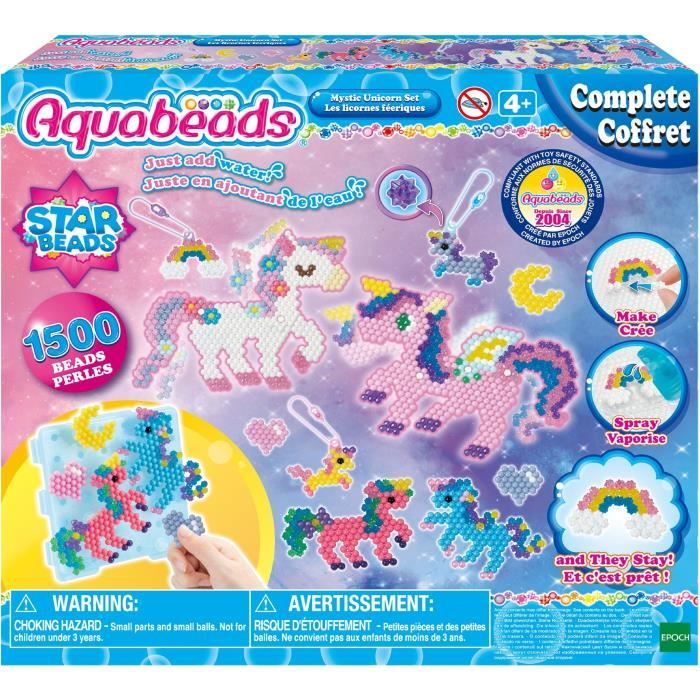 Aquabeads - Licornes fÈÈriques - Loisir crÈatif - 1500 perles - Rose