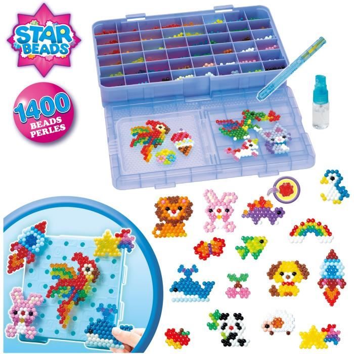 Aquabeads La mallette d'expert, Coffret 1400 perles multicolores, perles qui collent avec de l'eau, 31967, Des 4 ans