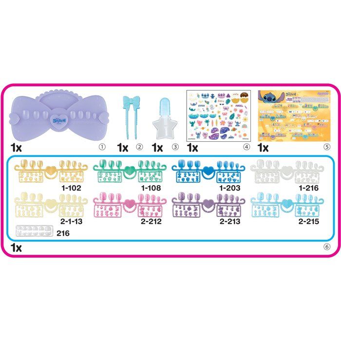 Mon kit de manucure - AQUABEADS - Stitch - 40 ongles - Stickers