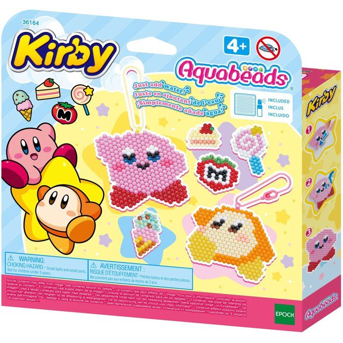 Le kit porte-clés - AQUABEADS - Kirby - Perles différentes couleurs - Des 4 ans