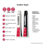 Colle époxy bi-composant - CYANOLIT - Araldite - Rapid - 2 x 15 ml - Prise rapide - Haute résistance - Multi-matériaux