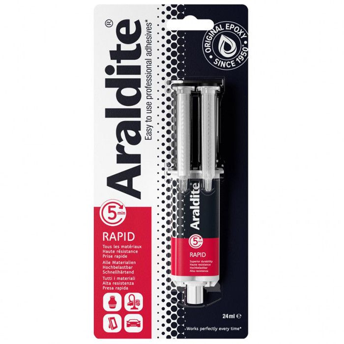 Colle époxy bi-composant - CYANOLIT - Araldite - Rapid - 24 ml - Prise rapide - Haute résistance - Multi-matériaux