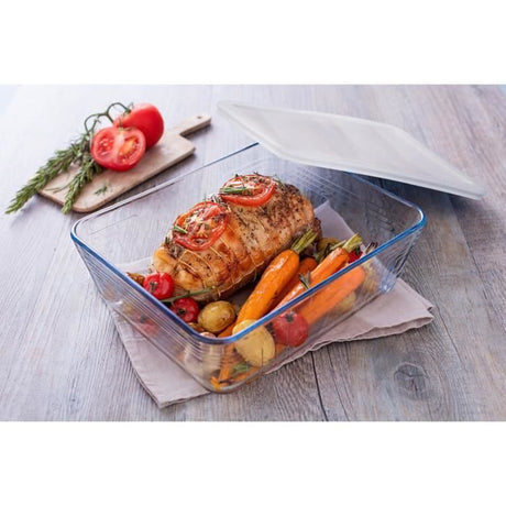 Boîte de conservation rectangulaire - PYREX - 1451005 - Couvercle en plastique - Verre borosilicate - 22 x 17 cm