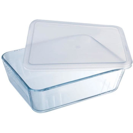 Boîte de conservation rectangulaire - PYREX - 1451005 - Couvercle en plastique - Verre borosilicate - 22 x 17 cm