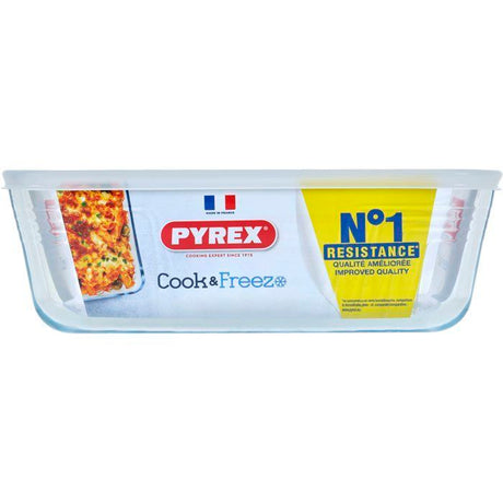 Boîte de conservation rectangulaire - PYREX - 1451007 - Couvercle en plastique - Verre borosilicate - 27 x 22 cm