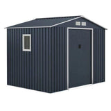 Abri de jardin en métal 	5,29 m˛ - 277 x 191 x 202 cm - VENUS Kit d'ancrage inclus, 2 portes coulissantes, 1 fenetre latérale Gris