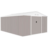 Abri de jardin en métal 15,16 m˛ - 340 x 446 x 210 - SATURNE - Kit d'ancrage inclus, 2 portes coulissantes - Taupe