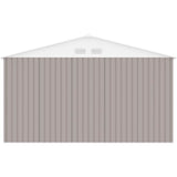 Abri de jardin en métal 15,16 m² - 340 x 446 x 210 - SATURNE - Kit d'ancrage inclus, 2 portes coulissantes - Taupe