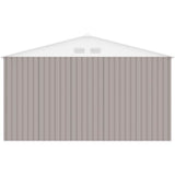 SATURNE Abri de jardin en mÈtal 15,16 m≤ - 340 x 446 x 210 - Kit d'ancrage inclus, 2 portes coulissantes - Taupe