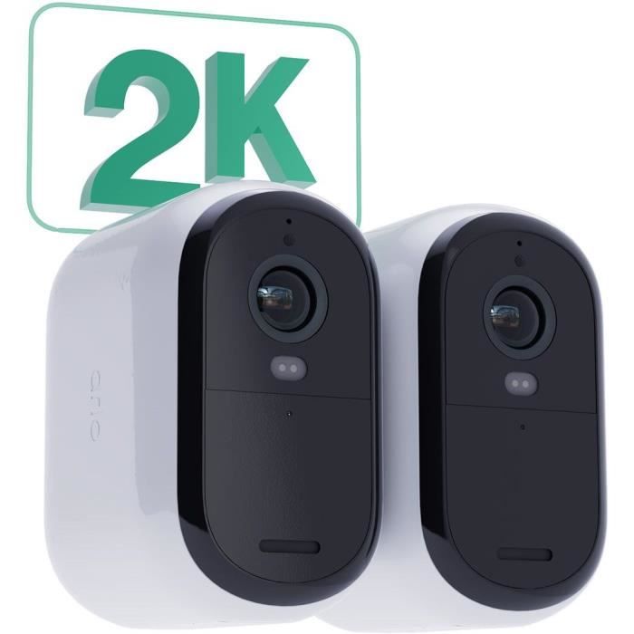 Pack 2 Cameras - ARLO - 2K XL Essential2 - Extérieur - Batterie - Vision nocturne