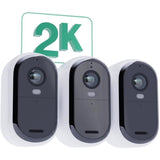 ARLO Caméra de surveillance Pack 3 caméras Essential 2k + 3 Panneaux solaires