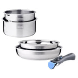 Batterie de cuisine - induction - ARTHUR MARTIN - AM2189 - acier inoxydable 18/10 - 5 pieces - poignée amovible