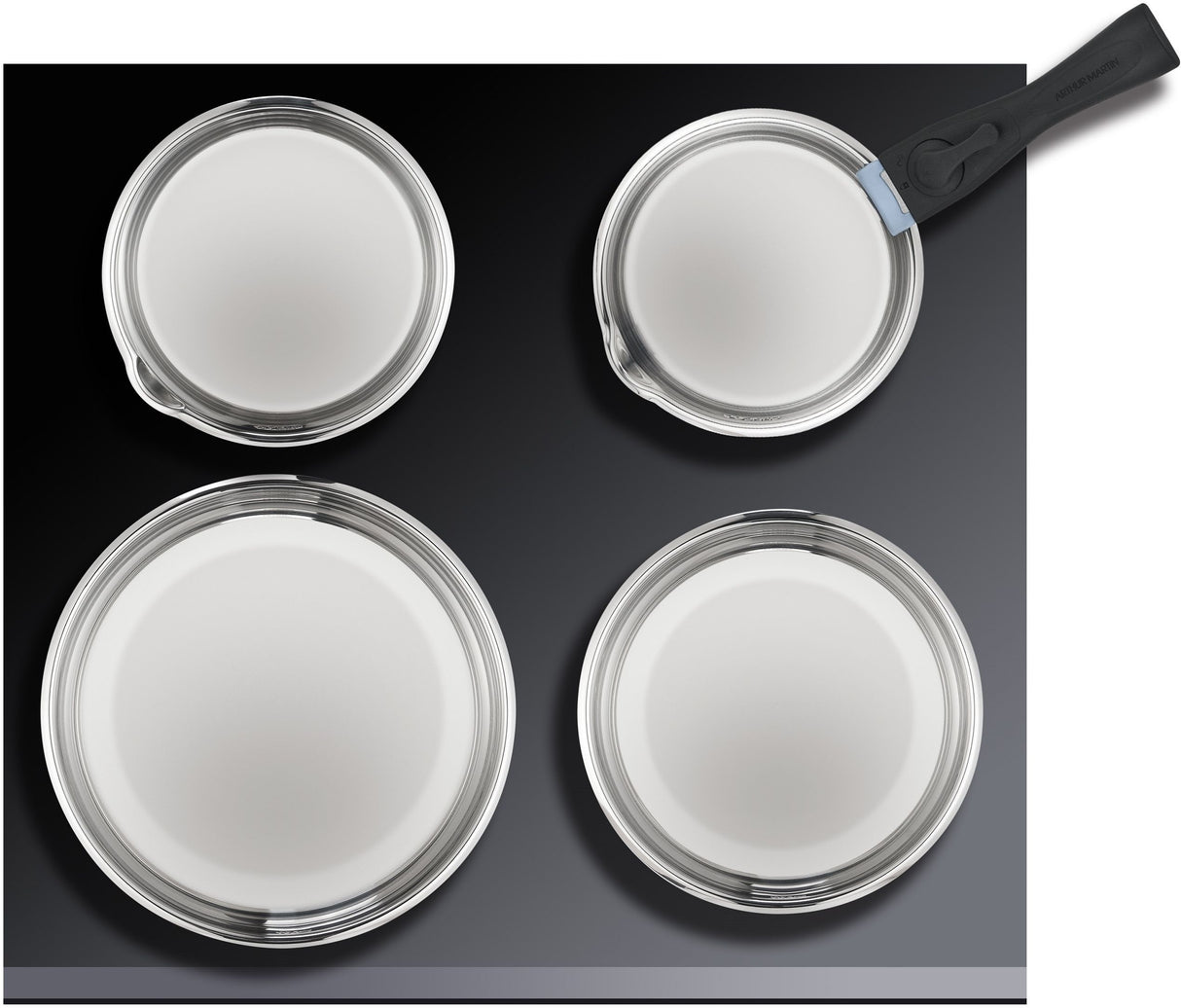 Batterie de cuisine - induction - ARTHUR MARTIN - AM0006 - acier inoxydable 18/10 - 10 pieces - poignée amovible