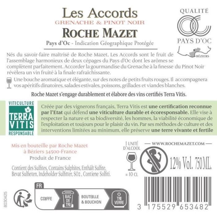 Les Accords de Roche Mazet Grenache & Pinot Noir Pays d'Oc - Vin rosÈ de Languedoc