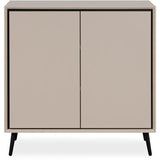 Buffet - ARONA 01A - Beige / Noir - 2 portes - 90 x 90 x 38 cm