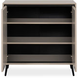 Buffet - ARONA 01A - Beige / Noir - 2 portes - 90 x 90 x 38 cm