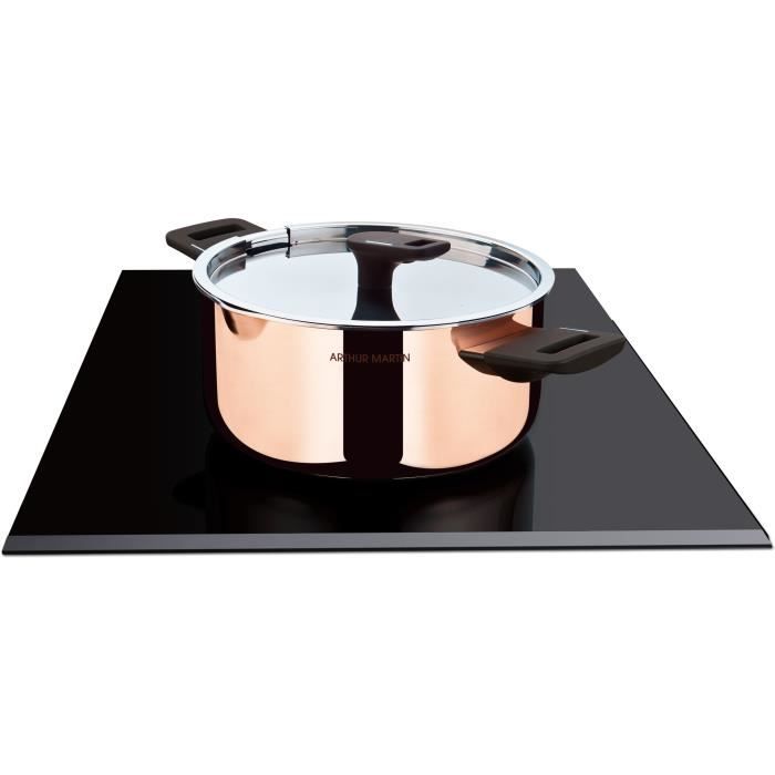 Faitout 24 cm - ARTHUR MARTIN - AM945GT - 3 couches triple action : cuivre, aluminium, inox - Tous feux dont induction