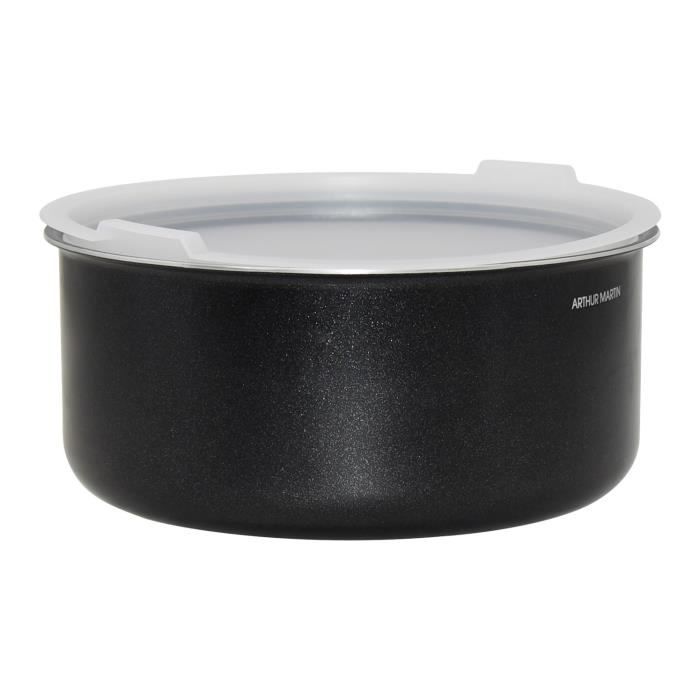 Arthur Martin AM1502 Batterie de cuisine 15 pieces - poignÈe amovible effet bois - tous feux dont induction