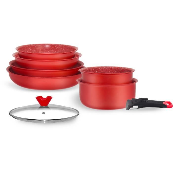 Batterie de cuisine - ARTHUR MARTIN - AMR88 - Batterie de cuisine 8 pieces - Tous feux dont induction