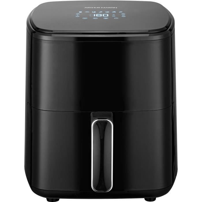 Friteuse sans huile ñ ARTHUR MARTIN - Airfryer 5 L- 1400 W - Ecran tactile - 7 prÈ-rÈglages de cuisson - Noir