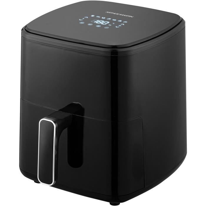 Friteuse sans huile ñ ARTHUR MARTIN - Airfryer 5 L- 1400 W - Ecran tactile - 7 prÈ-rÈglages de cuisson - Noir