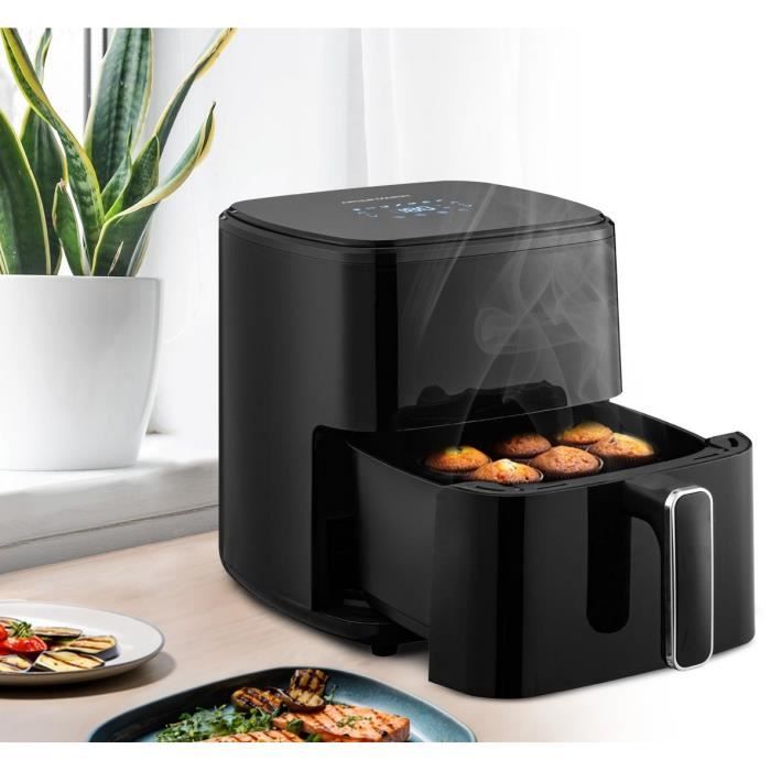 Friteuse sans huile ñ ARTHUR MARTIN - Airfryer 5 L- 1400 W - Ecran tactile - 7 prÈ-rÈglages de cuisson - Noir