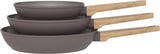 Set de 3 poeles - Tous feux dont induction - ARTHUR MARTIN - AM1052 - Revetement céramique - Ø 20-24-28 cm - Taupe