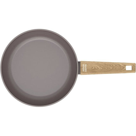 Set de 3 poeles - Tous feux dont induction - ARTHUR MARTIN - AM1052 - Revetement céramique - Ř 20-24-28 cm - Taupe