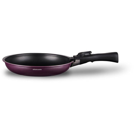 Batterie de cuisine - Tous feux dont induction - ARTHUR MARTIN - AM2991 - Aluminium revetement anti-adhésif - 10 pieces - Prune