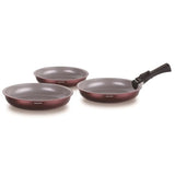 Set de 3 poeles - ARTHUR MARTIN - AM8866 - Tous feux dont induction - 20/24/28 cm + 1 poignée - Aluminium - Revetement céramique