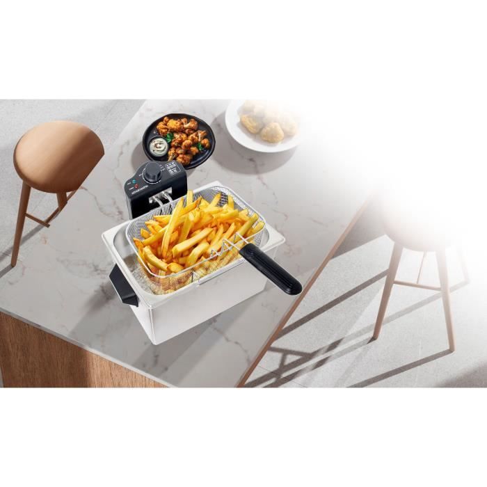 Friteuse - ARTHUR MARTIN - AMPFH50 ñ 5 L ñ 2000 W ñ 3 paniers ñ Filtres anti odeurs - Inox