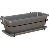 Kit jardiniere balcon ARTEVASI VENEZIA 50cm anthracite - Avec rÈserve d'eau - Gris - Plastique - CapacitÈ 10L