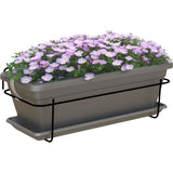 Kit jardiniere balcon ARTEVASI VENEZIA 50cm anthracite - Avec rÈserve d'eau - Gris - Plastique - CapacitÈ 10L