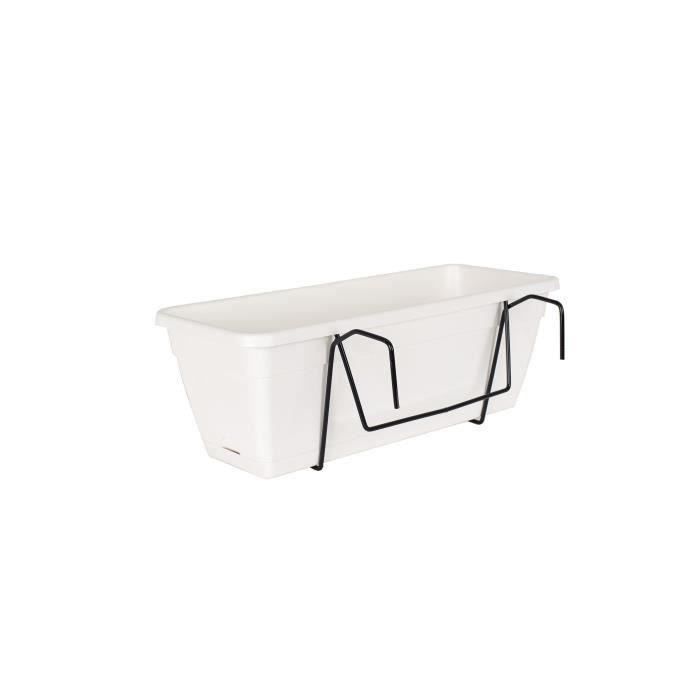 ARTEVASI Venezia Planter Kit with Water Reserve - 10 L - 49 x 19.5 x 16.6 cm - White