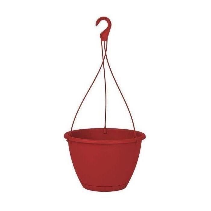 ARTEVASI Algarve Hanging Flower Pot - 8 L - 31 x 31 x 20.5 cm - Dark Red