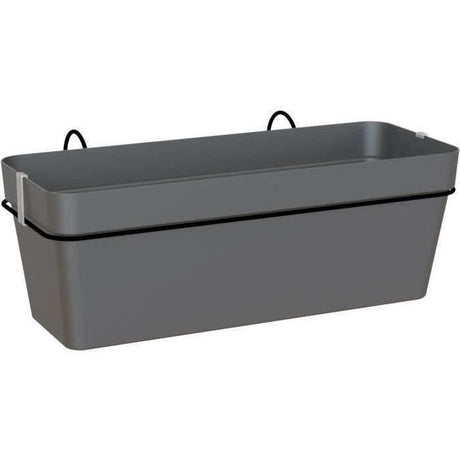 ARTEVASI Kit balcon Jardiniere - CAPRI RE - 50cm - Anthracite - 50,2 x 28,5 x h20 cm - 1,45L
