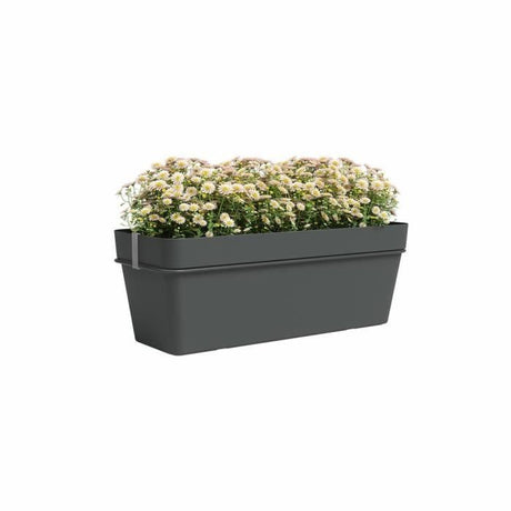 ARTEVASI Kit balcon Jardiniere - CAPRI RE - 50cm - Anthracite - 50,2 x 28,5 x h20 cm - 1,45L