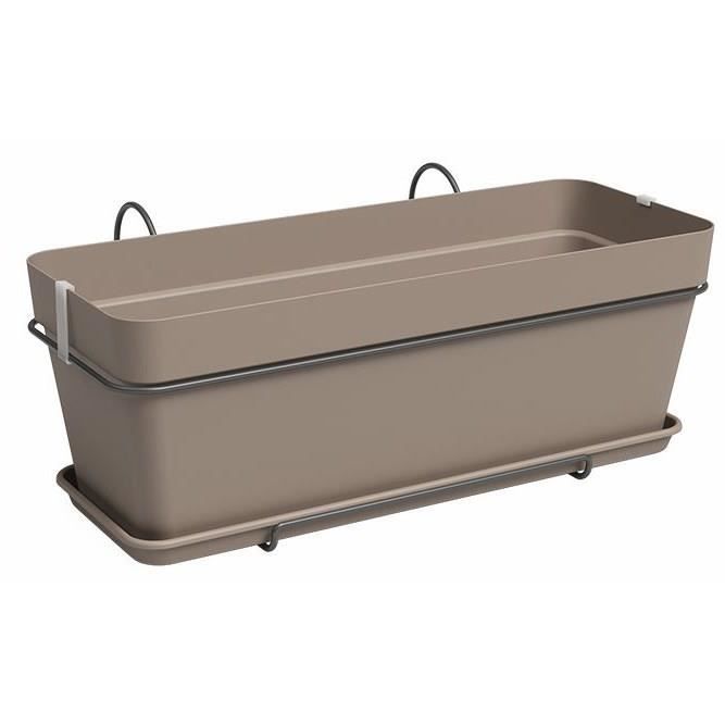 ARTEVASI Kit Jardiniere - Plastique - Taupe - Rectangulaire - L50,2 x P28,5 x H20,7cm